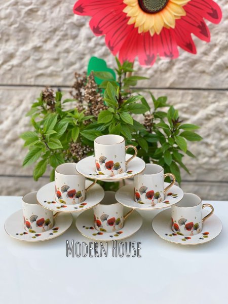 طقم قهوة مميز باشا هوم ٦ وصحونهم